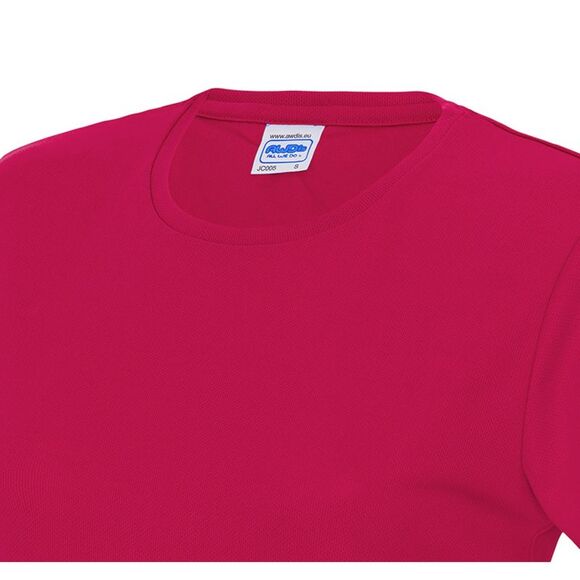 Just Cool Womens/Ladies Sports Plain T-Shirt / Hot Pink - Picture 3 of 3
